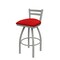 Holland Bar Stool Co 30" Low Back Swivel Bar Stool, Nickel Finish, Canter Red Seat 41130AN011 - alternate 1